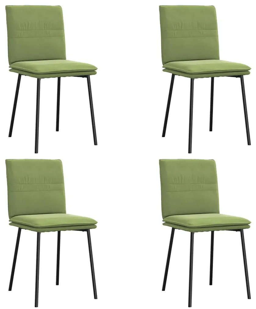 3315347 vidaXL Трапезни столове, 4 бр, светлозелени, кадифе