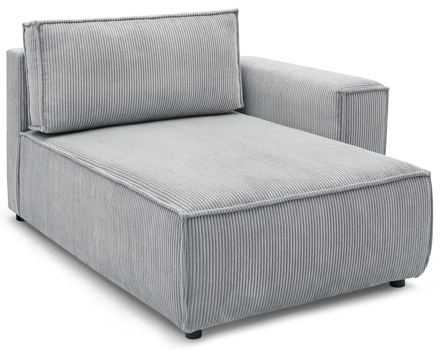 Светлосив модул за диван от велур, десен ъгъл Nihad modular - Bobochic Paris