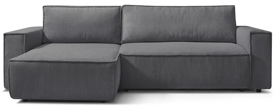 Тъмносив велурен разтегателен диван Nihad - Bobochic Paris