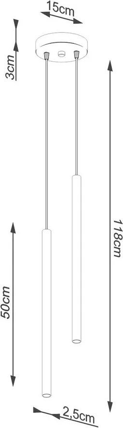 Черно метално висящо осветително тяло ø 15 cm Fideus – Sollux