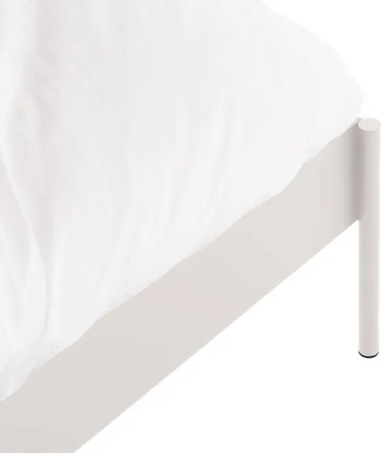 Бяло стоманено двойно легло 160x200 cm без табла с включена подматрачна рамка Eton Basic – noo.ma