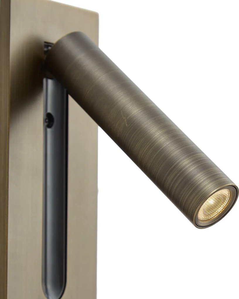 Комплект от 2 модерни стенни лампи тъмен бронз с LED - Plaza