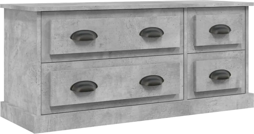 816452 vidaXL ТВ шкаф, бетонно сиво, 100x31,5x45 см, инженерно дърво