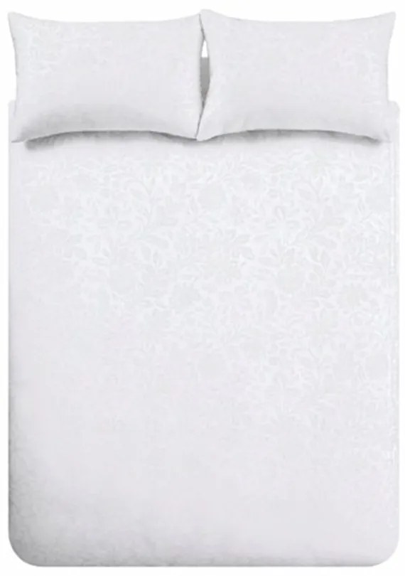 Бяло двойно удължено спално бельо от жакард 230x220 cm Fleur Matelassé – Bianca