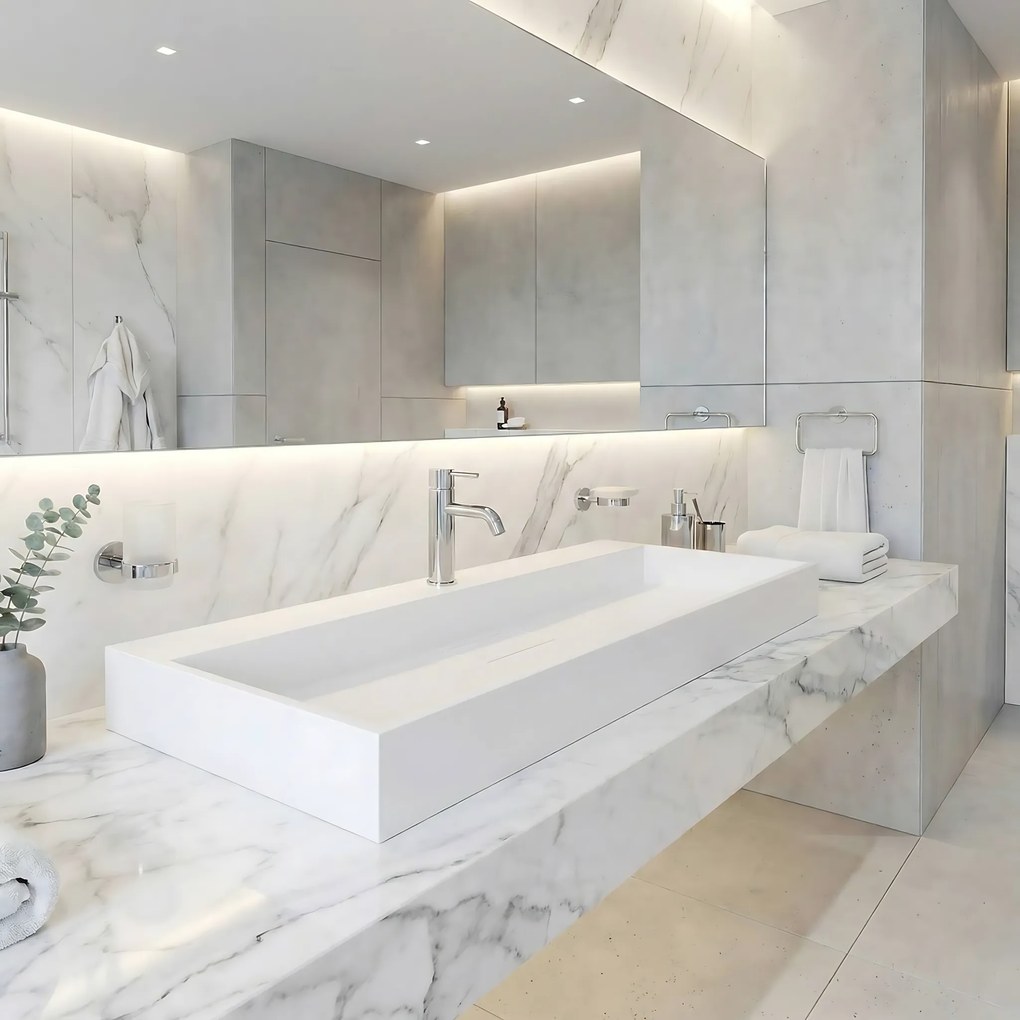 УМИВАЛНИК мраморен композит  Rea GOYA 100CM