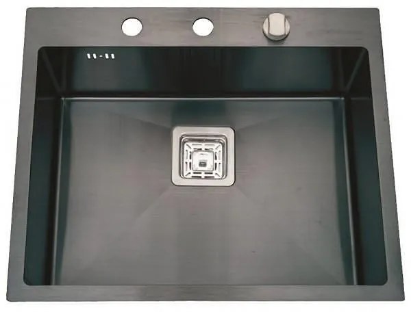 Кухненска мивка ICK 6052B, Inter Ceramic, алпака, едно корито, със сифон, 60x50см