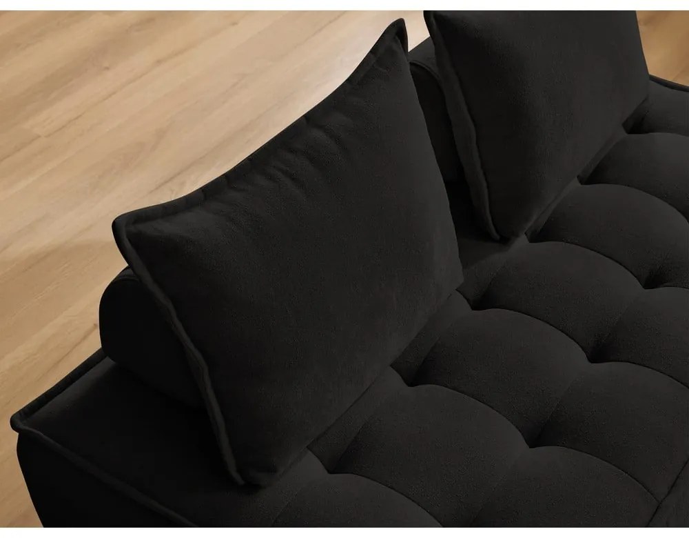 Черен шенилов диван 175 cm Elisa – Bobochic Paris