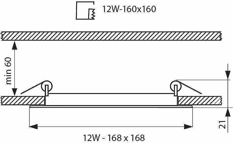 LED панел GRID, черен, 12W, 4000K