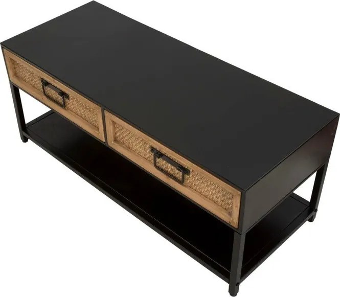 Черна/естествена метална маса за телевизор 95x38x38 cm Hanoi – Mauro Ferretti