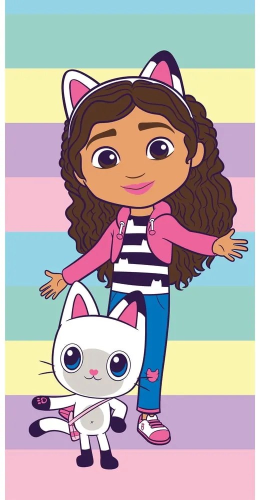 Памучна детска кърпа 70x140 cm Gabby´s Dollhouse Colors – Jerry Fabrics