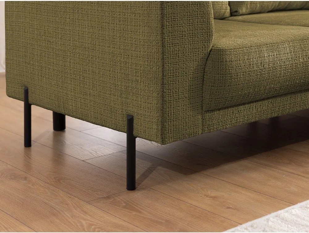 Зелен шенилов ъглов диван (десен ъгъл/L форма) Mauris – Ropez