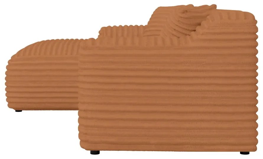 Теракотен ъглов диван от рипсено кадифе (ляв ъгъл) Martin – Ropez