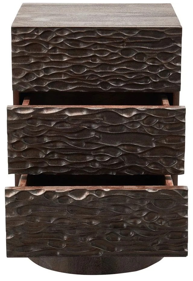 Тъмнокафяво нощно шкафче от масивно манго Crumble – WOOOD