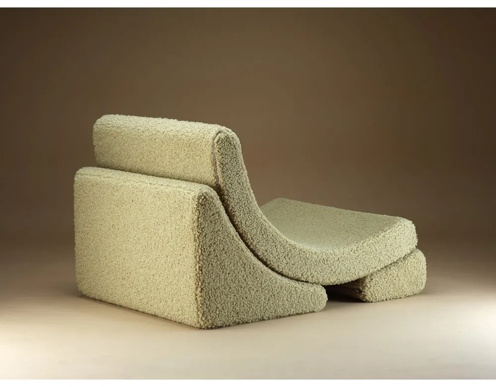 Зелен детски стол от букле Moon – Wigiwama