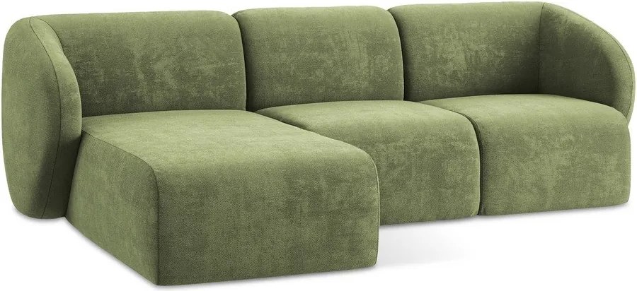 Зелен шенилов ъглов диван (ляв ъгъл) Lani – Makamii