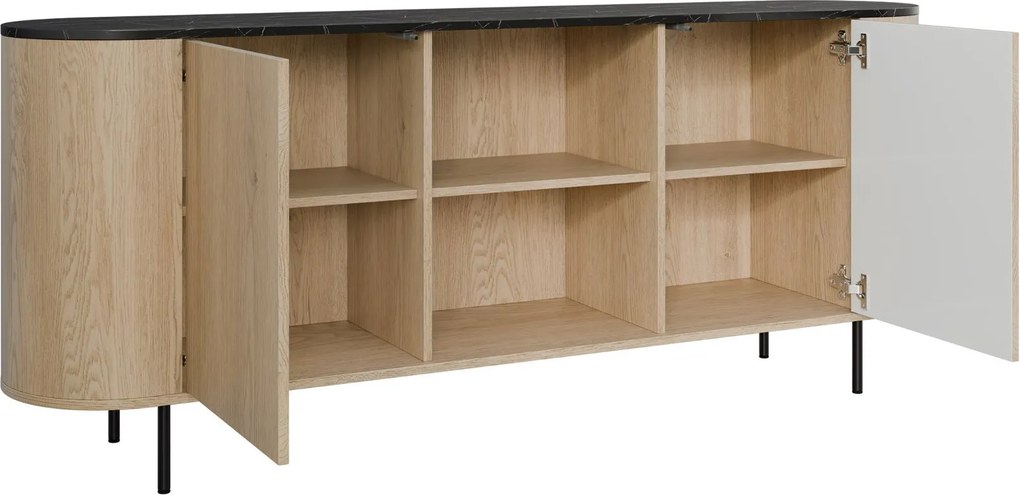 Скринов шкаф Lygrint II-черен мрамор - черно