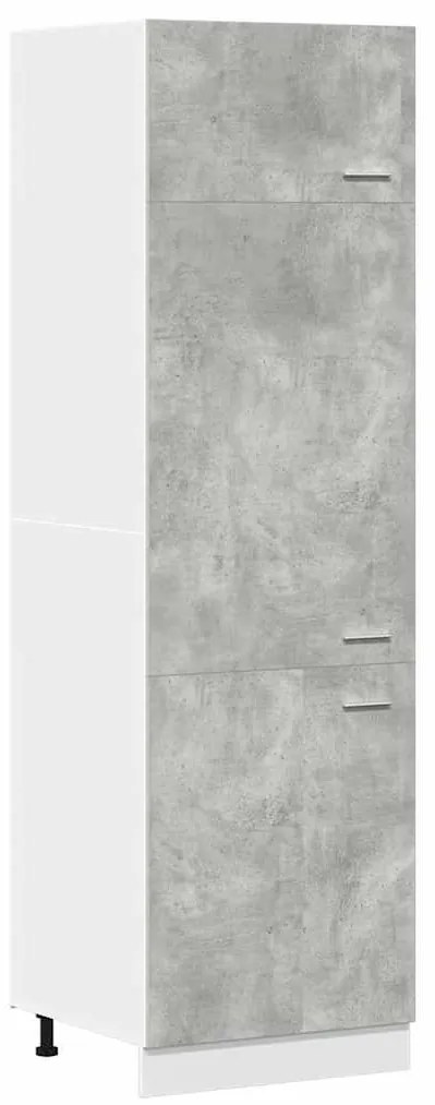 856124 vidaXL Хладилник "Lyon", бетонно сив, 60x57x207 см, инженерно дърво
