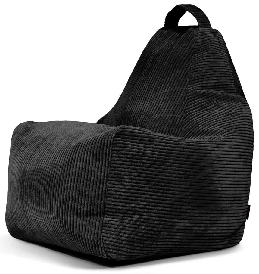 Черен пуф от рипсено кадифе Play Amuse – SLOWDOWN