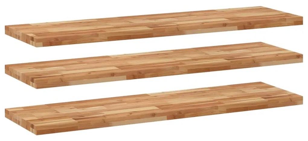 3279653 vidaXL Плаващ рафт, 3 бр, 160x40x4 см, маслен финиш, акация масив