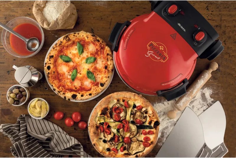Електрическа фурна за пица Ariete "Pizzeria Gourmet" 0934/00, 1500W, 32 см, До 400C, 5 нива, , Червен