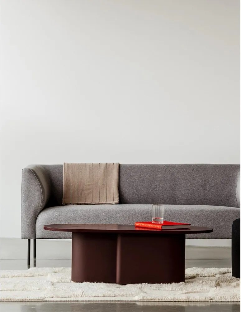 Бордо масичка за кафе с дъбов плот 50x115 cm Looi – noo.ma