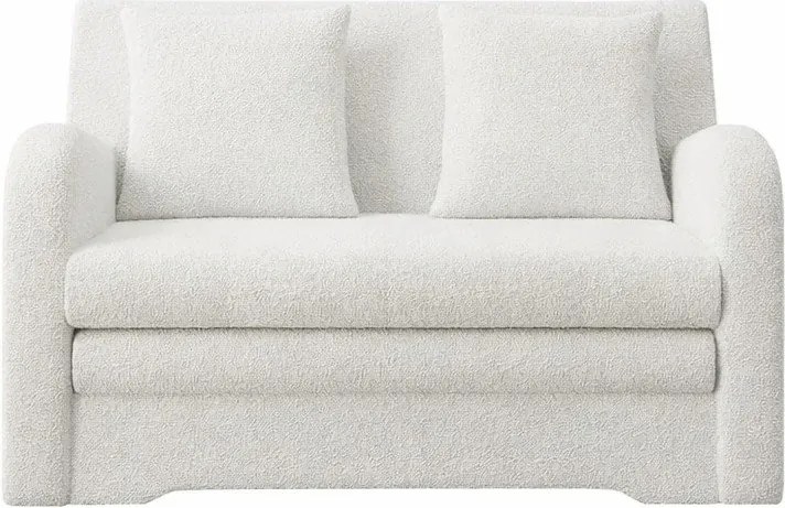 Бял разтегателен диван с място за съхранение от букле 130 cm Ario – ELTAP