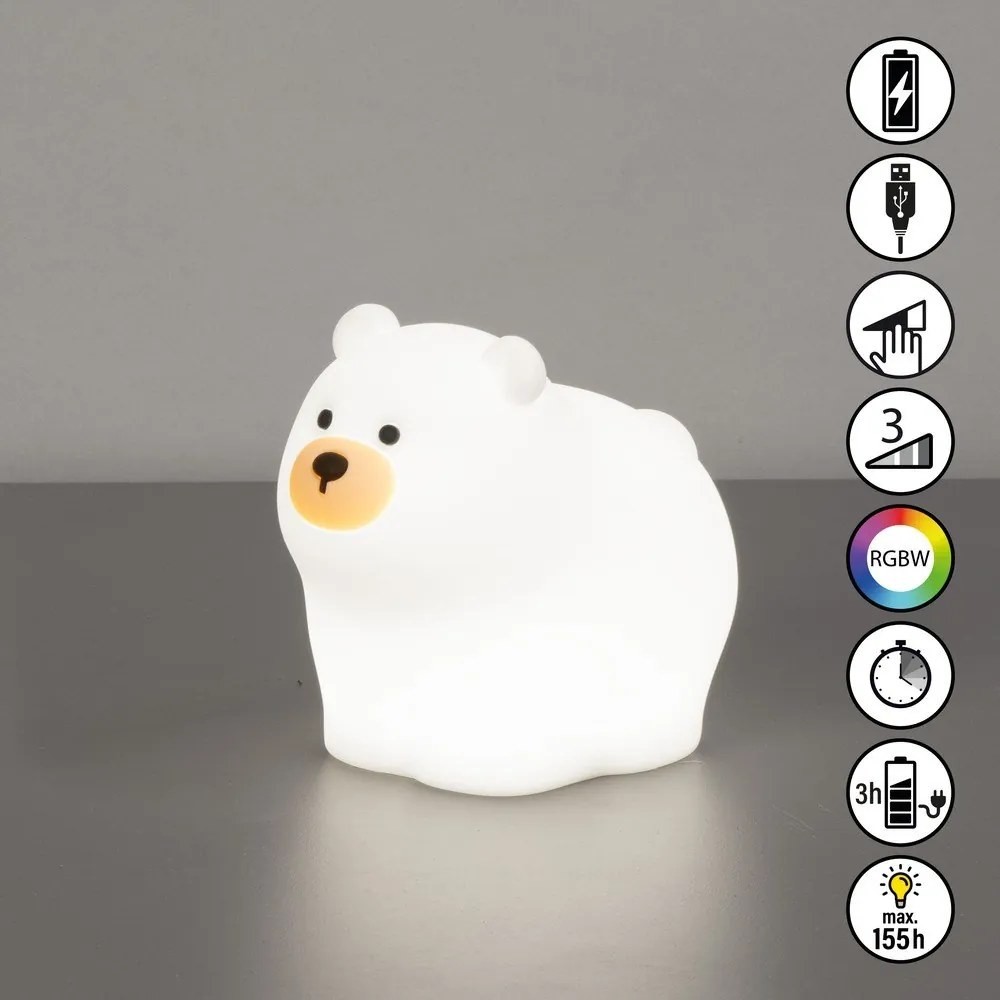 Кремава детска нощна лампа Knut – Fischer &amp; Honsel