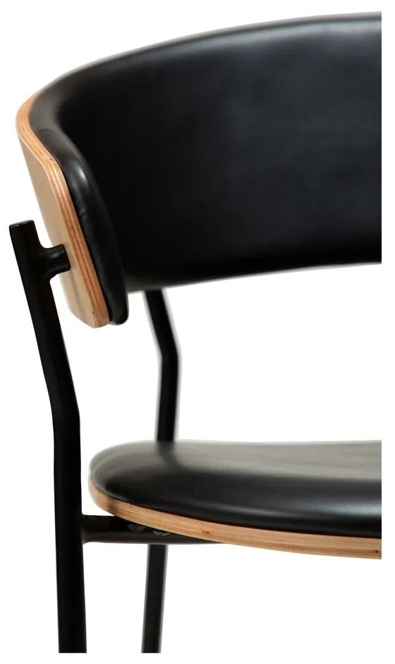 Черен/в светло естествен цвят трапезен стол с подлакътници Crib – DAN-FORM Denmark