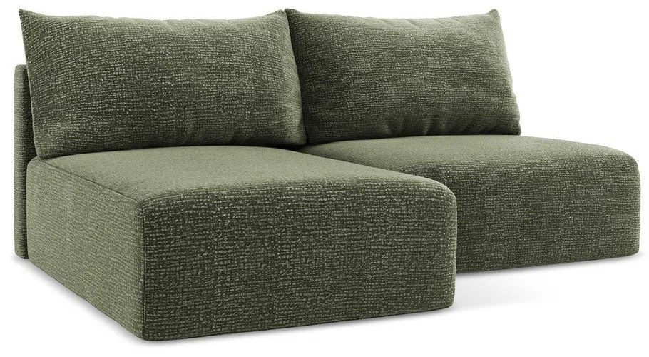 Зелен разтегателен ъглов диван с място за съхранение (ляв ъгъл) Kalena – Makamii