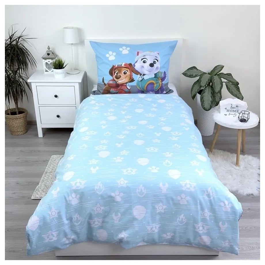 Синьо единично памучно детско спално бельо 140x200 cm Paw Patrol – Jerry Fabrics