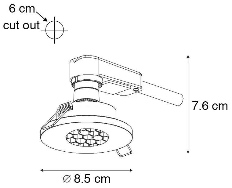 Модерен вграден прожектор черен IP54 - Shed Honey