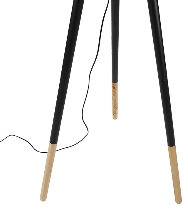 Комплект настолна и подова лампа с черен абажур - Pip