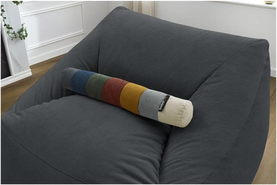 Тъмносив пуф от рипсено кадифе Lilibet – Bobochic Paris