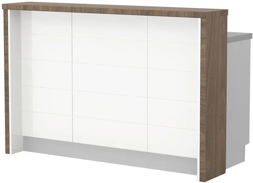 Островна кухненска пейка Hudson-Length: 150 cm.-White-Carini Wallnut
