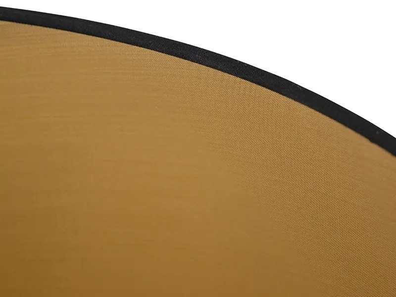 Абажур от памук черен 45/50/28 със златен интериор