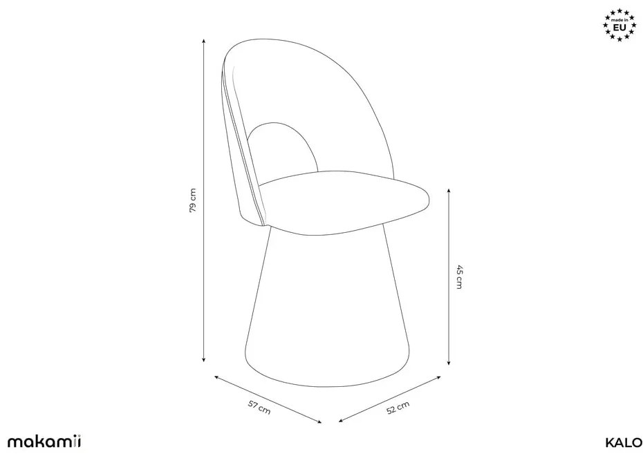 Жълт тапициран трапезен стол Kalo – Makamii