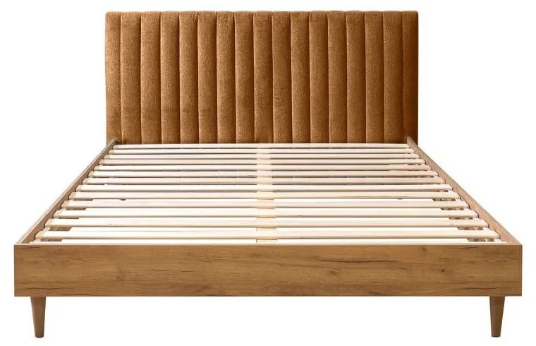 Двойно легло с решетка 180x200 cm в меден/естествен цвят Oceane - Bobochic Paris