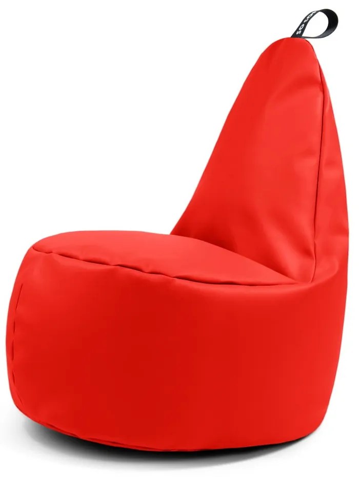 Червен пуф от изкуствена кожа Lull XL – So Soft?