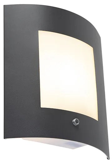 Външна стенна лампа антрацит IP44 Сензор за здрач - Emmerald