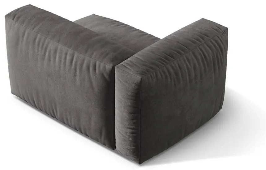 Сив кадифен модул за диван (ляв ъгъл) Martina – Micadoni