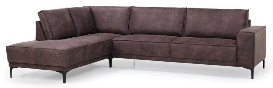 Кафяв ъглов диван от изкуствена кожа (ляв ъгъл) Copenhagen - Scandic