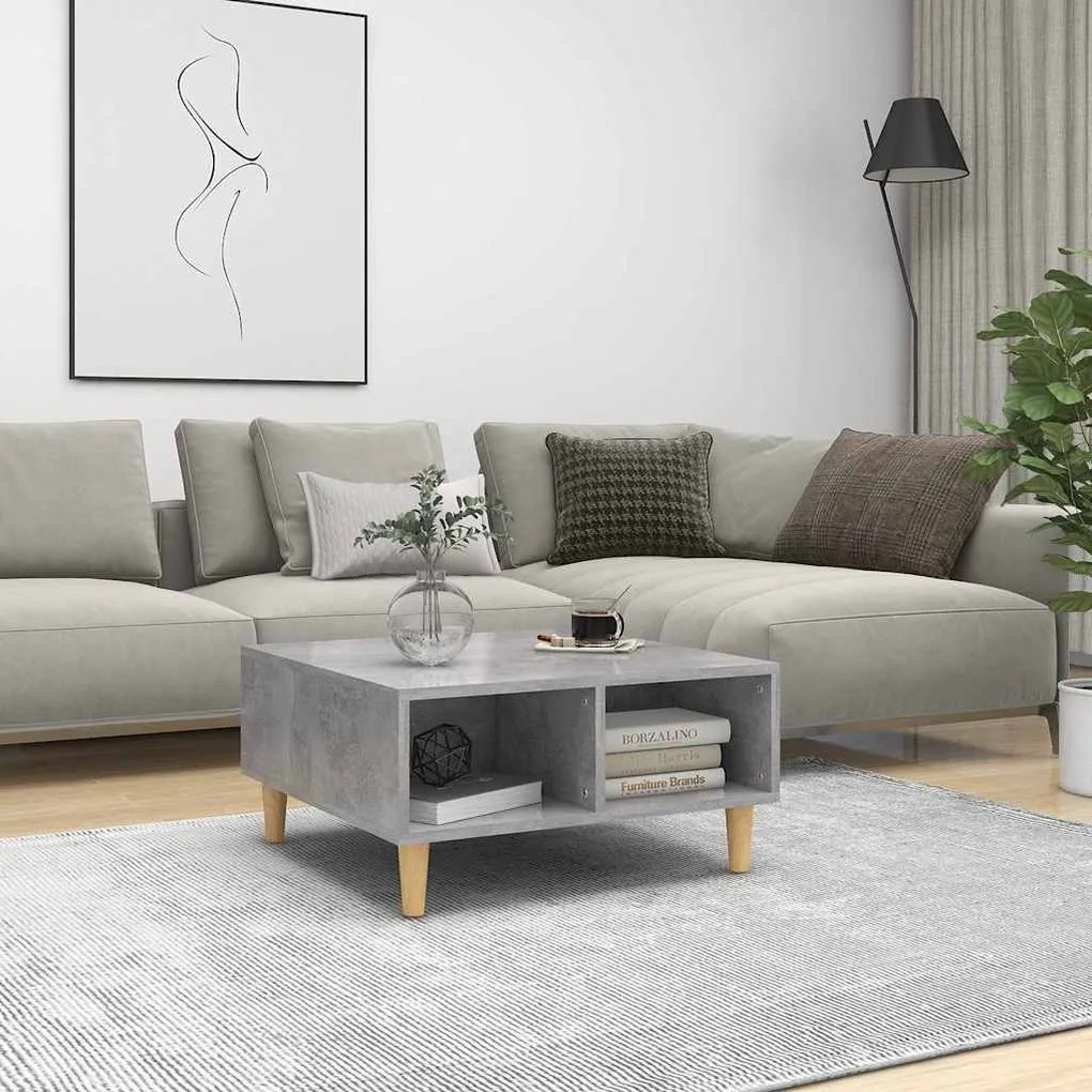 805981 vidaXL Кафе маса, бетонно сива, 60x60x30 см, инженерно дърво