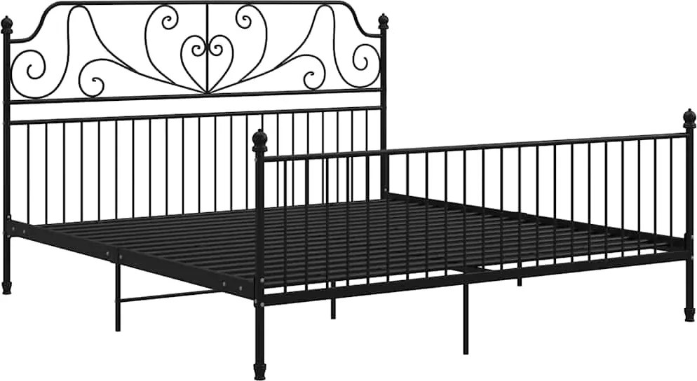 324859 vidaXL Рамка за легло, черна, метал, 200x200 cм