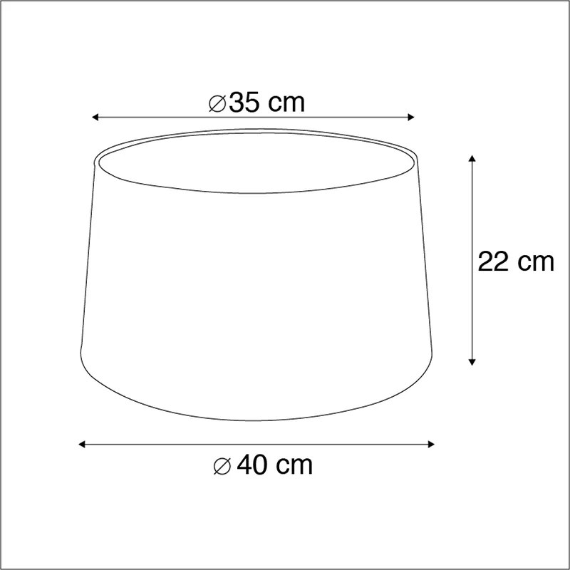 Черен памучен абажур със златен интериор 40/35/22