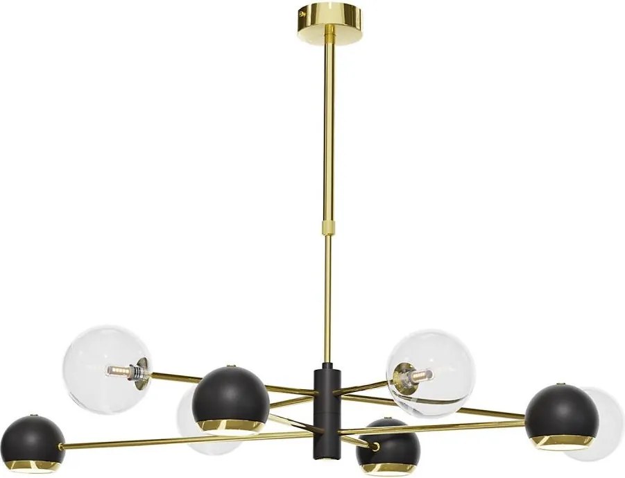 Jupiter 1973-полилей на тръба MOKA 4xGU10/10W/230V + 4xG9/10W/230V златист/черен/прозрачен