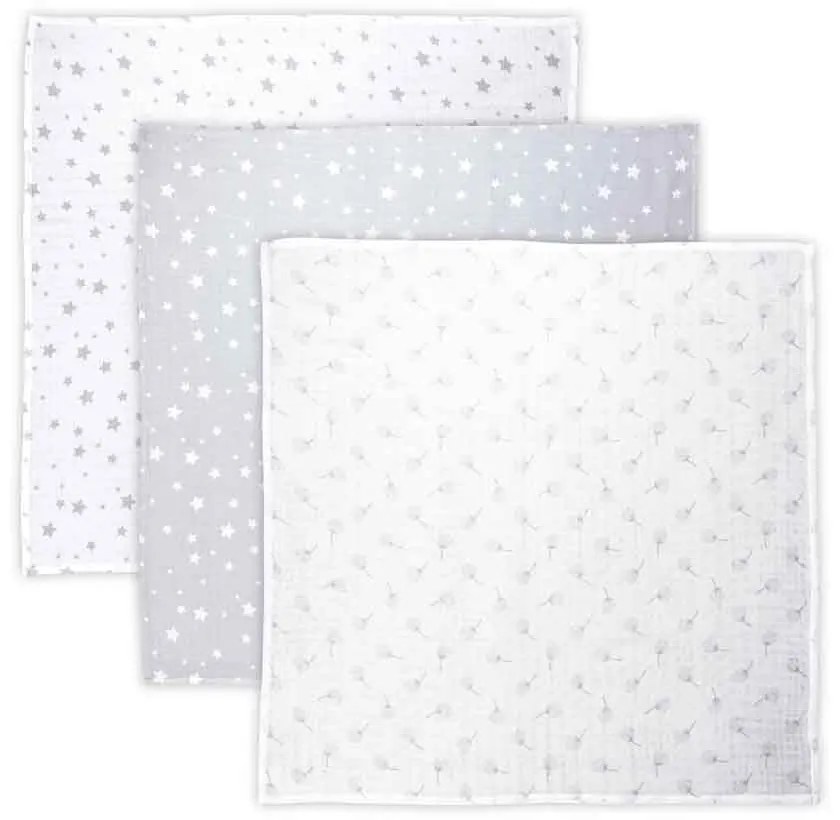 LORELLI Classic Памучна пелена 3 бр. 80/80 см. GREY MIX