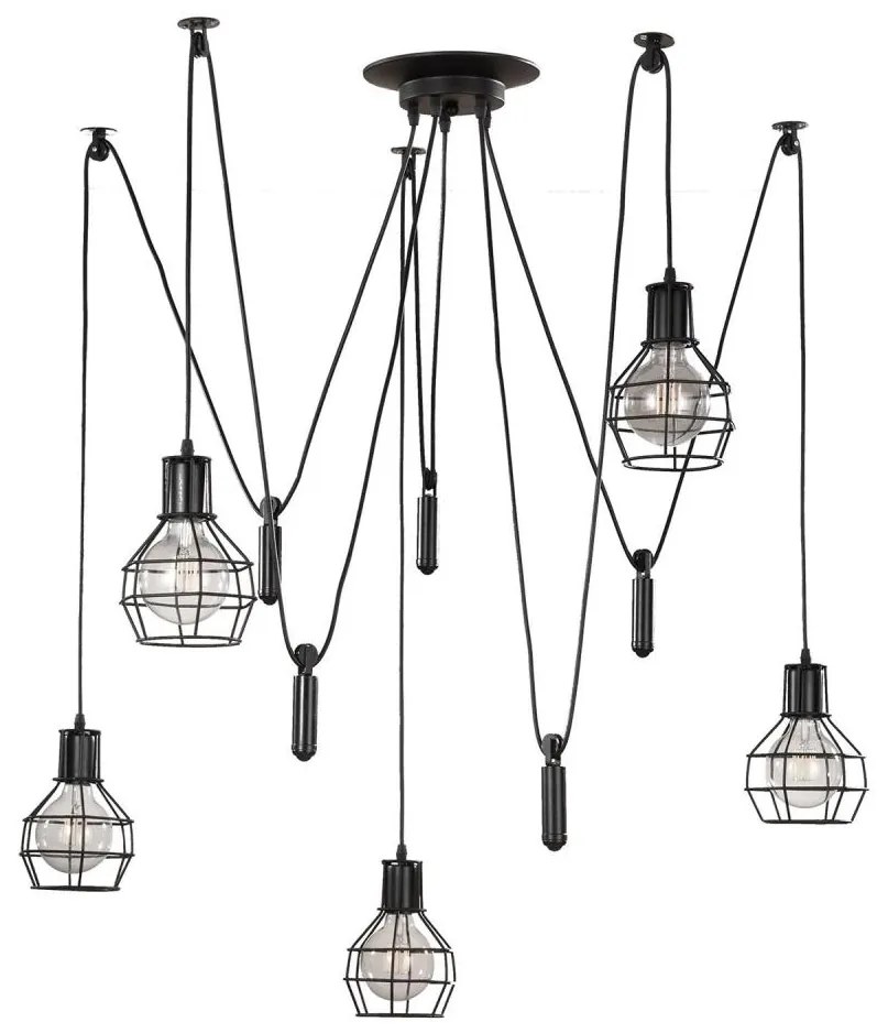 ONLI - Пендел ПАЯК 5xE27/15W/230V паяк черен