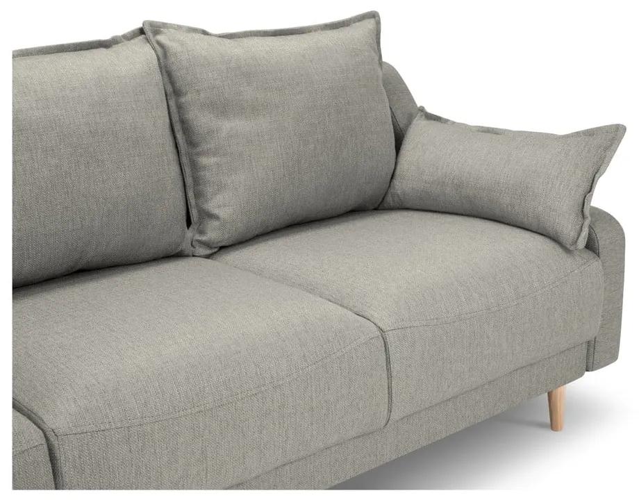 Светлосив разтегателен диван с място за съхранение Freesia - Mazzini Sofas