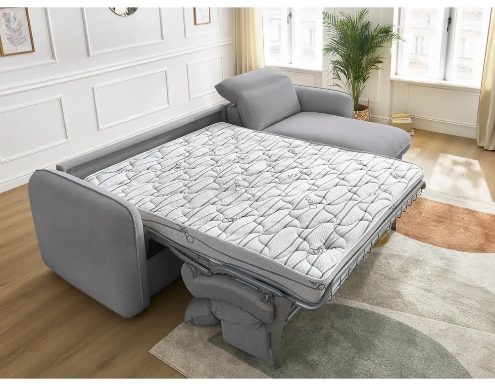 Светлосив разтегателен ъглов диван (променлив) Achille – Bobochic Paris