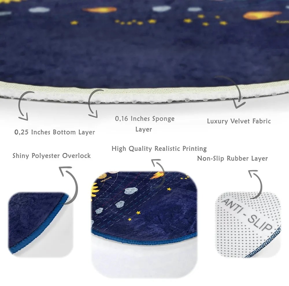 Тъмносин детски килим ø 120 cm Comfort – Mila Home